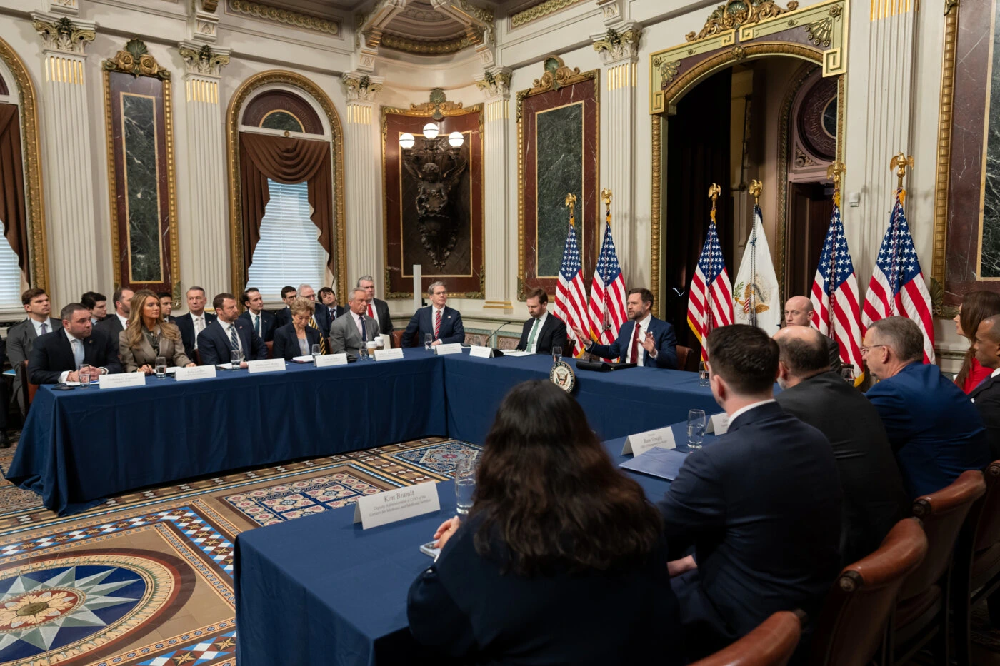Officials gathered at the Task Force to Eliminate Fraud roundtable